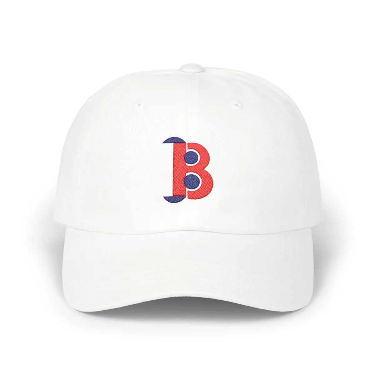 Boston Baseball embroidered dad cap in Red & Navy, front view