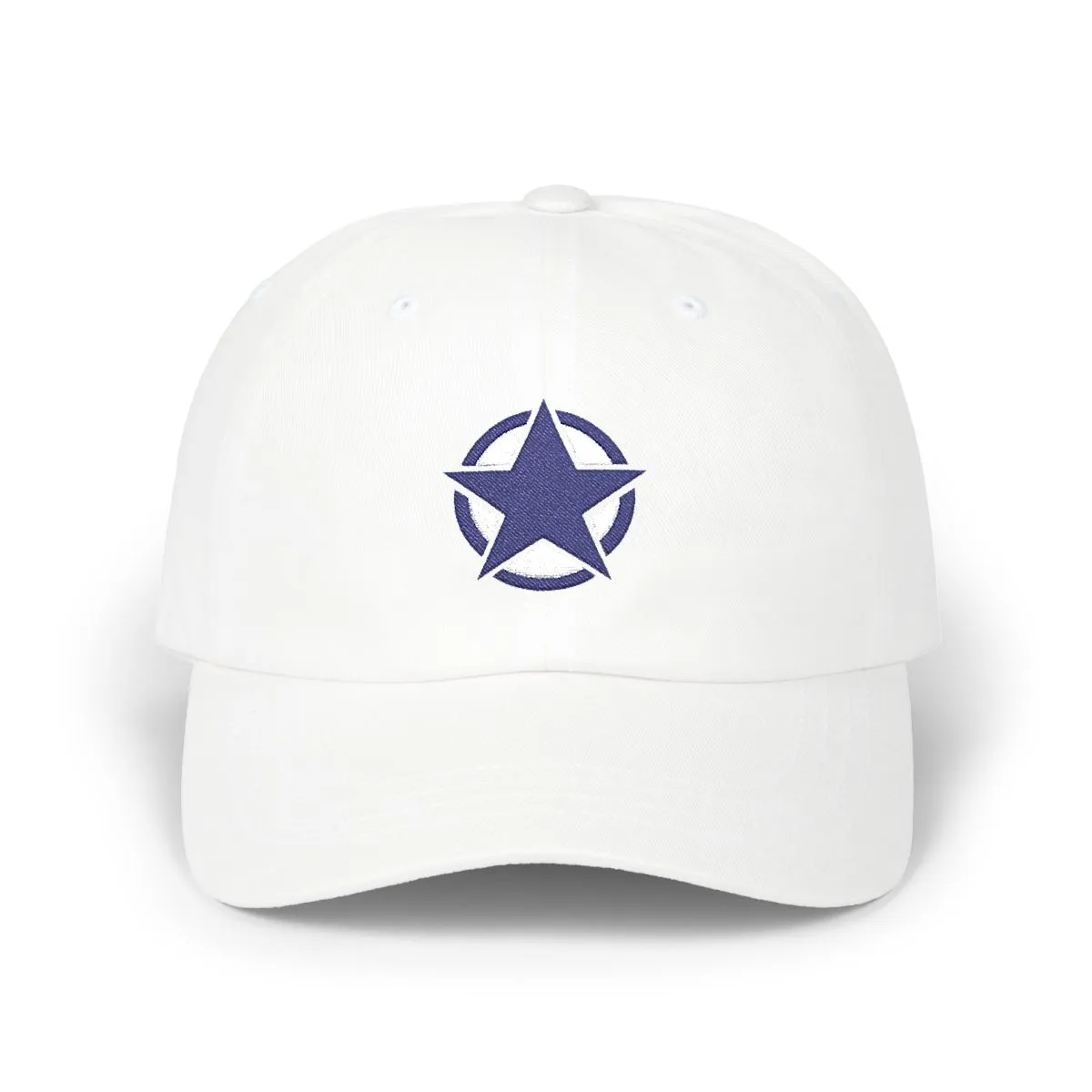 Dallas Football embroidered dad cap in Navy & White, front view