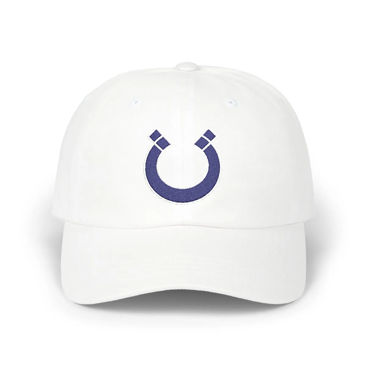 Indianapolis Football embroidered dad cap in Navy & White, front view