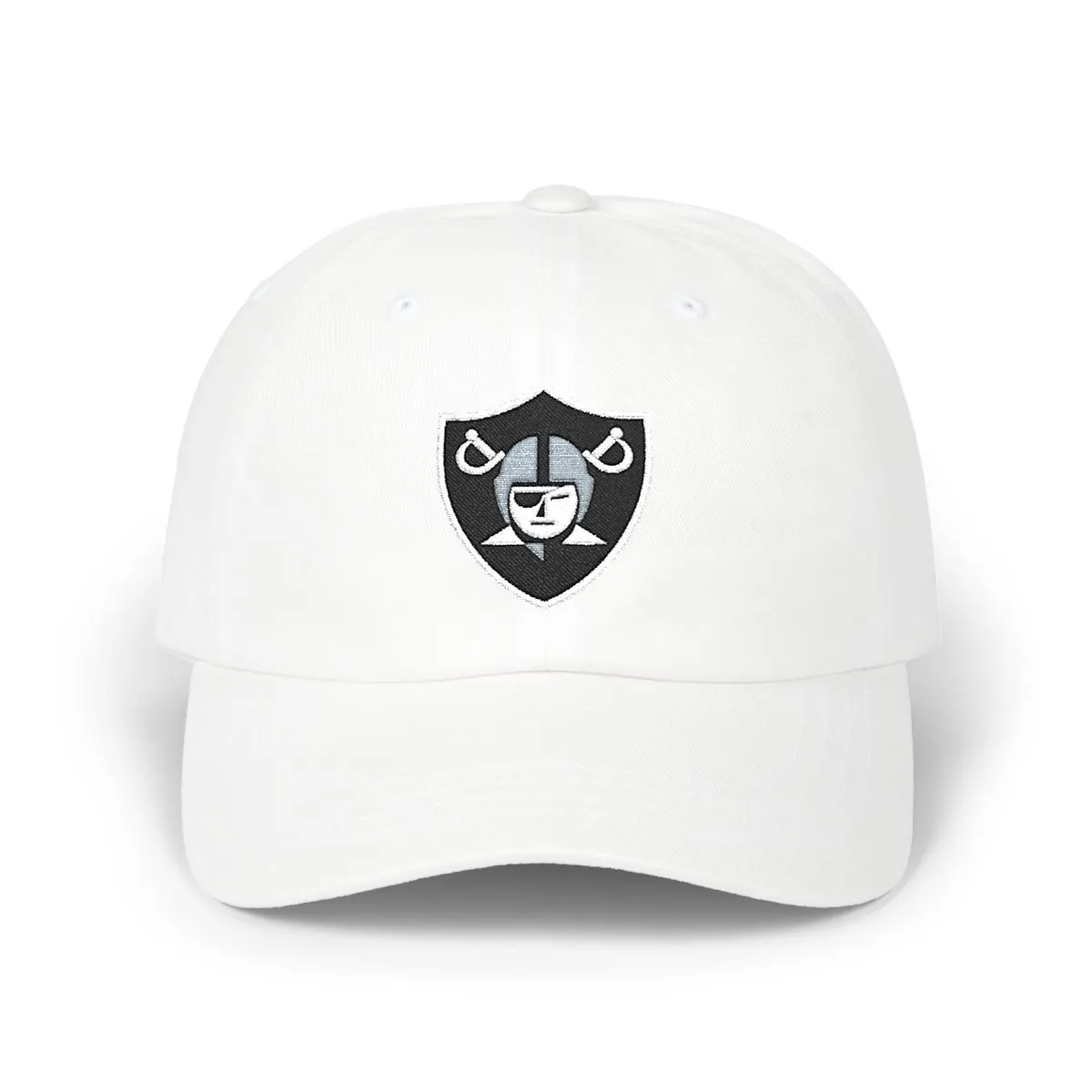Las Vegas Football embroidered dad cap in Black, White & Grey, front view