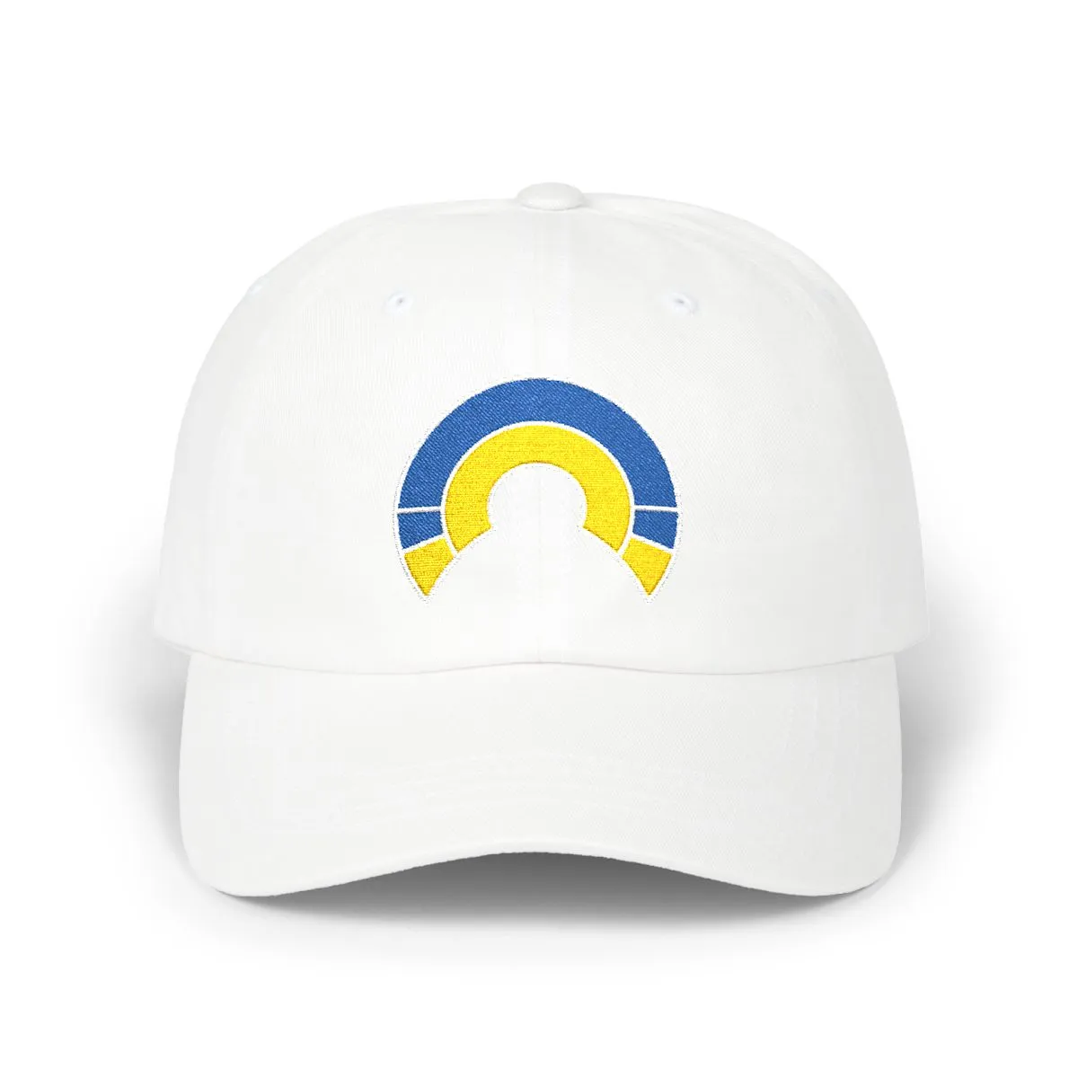 Los Angeles Football embroidered dad cap in Royal, Gold & White, front view