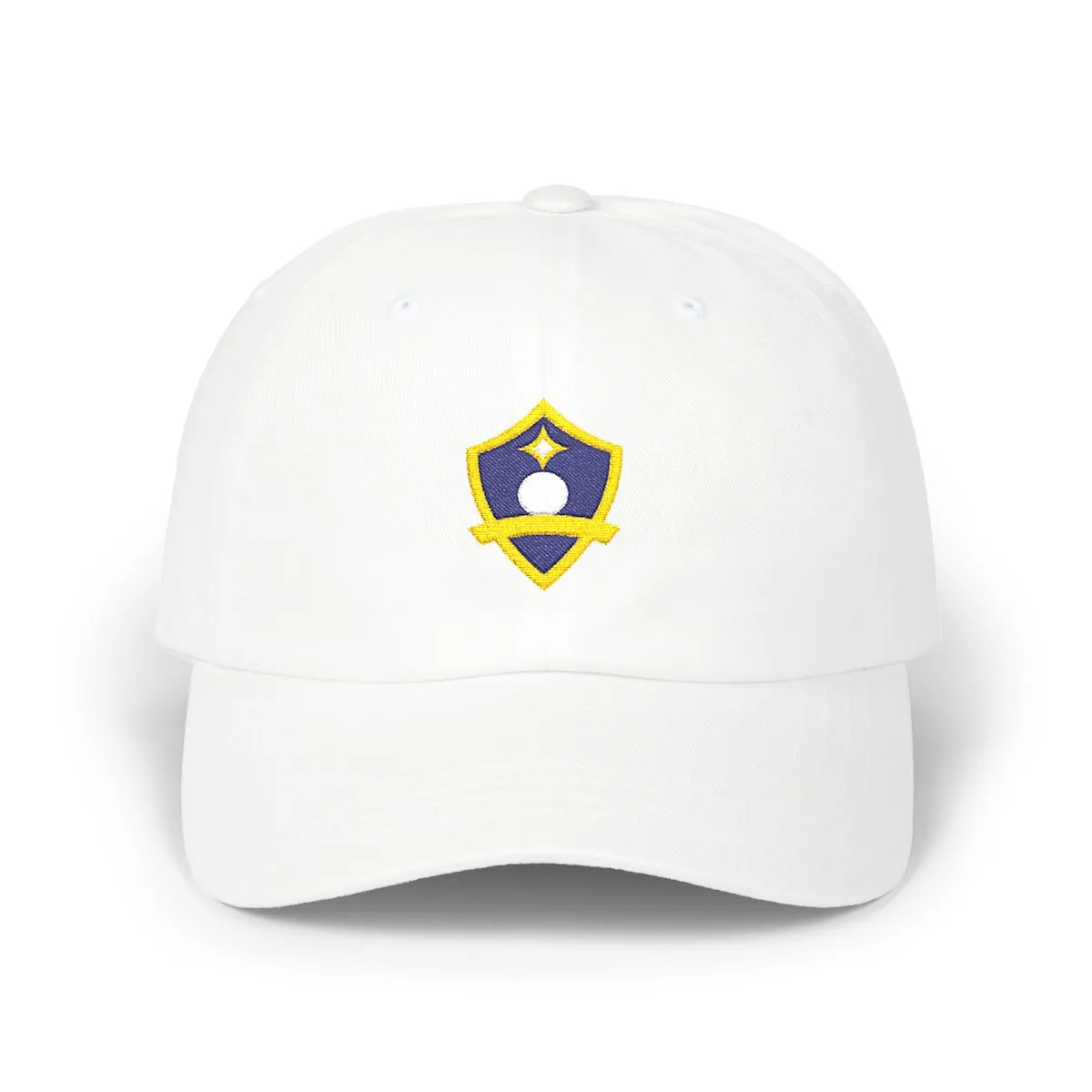 Los Angeles Soccer embroidered dad cap in Navy, Gold & White, front view