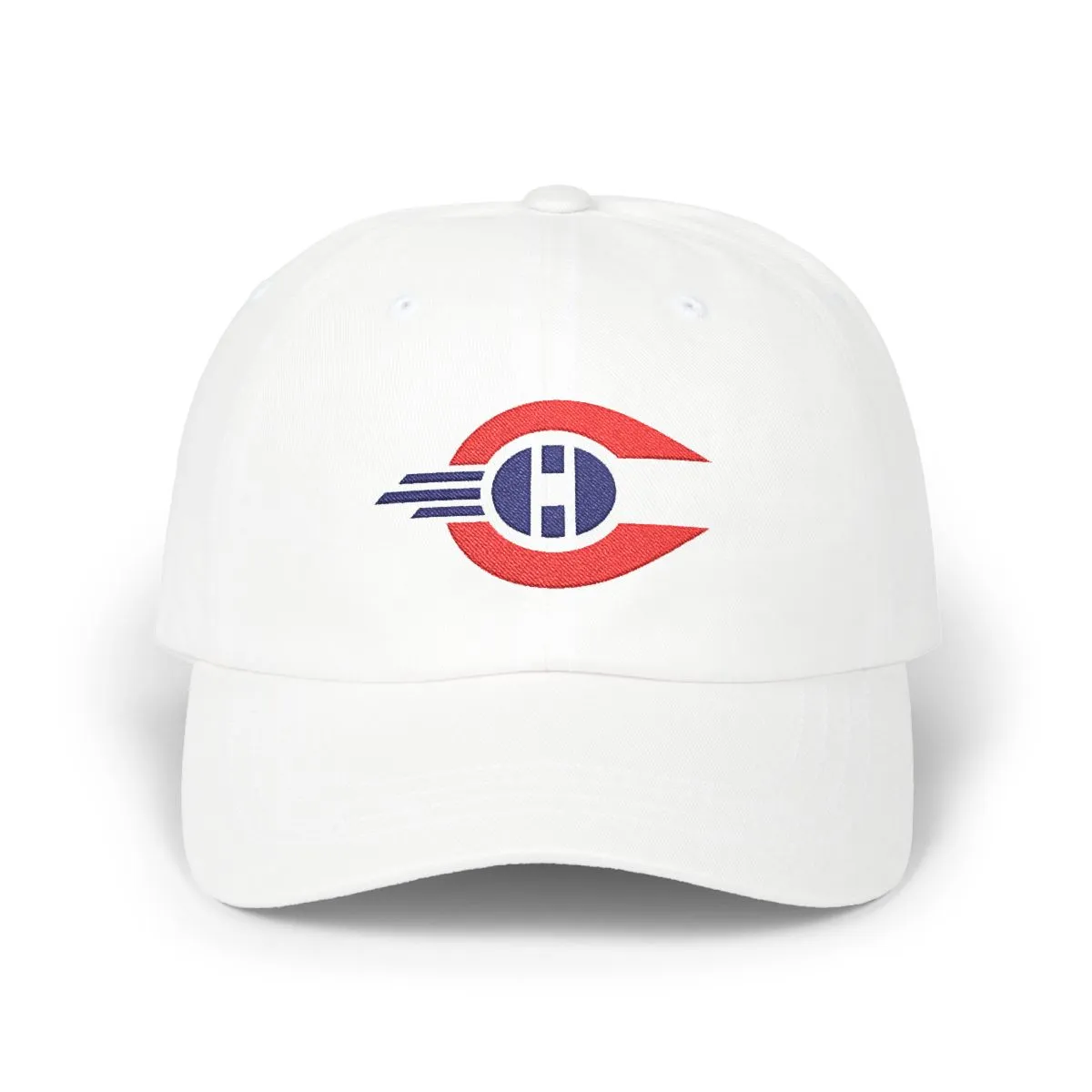 Montreal Hockey embroidered dad cap in Red & Navy, front view