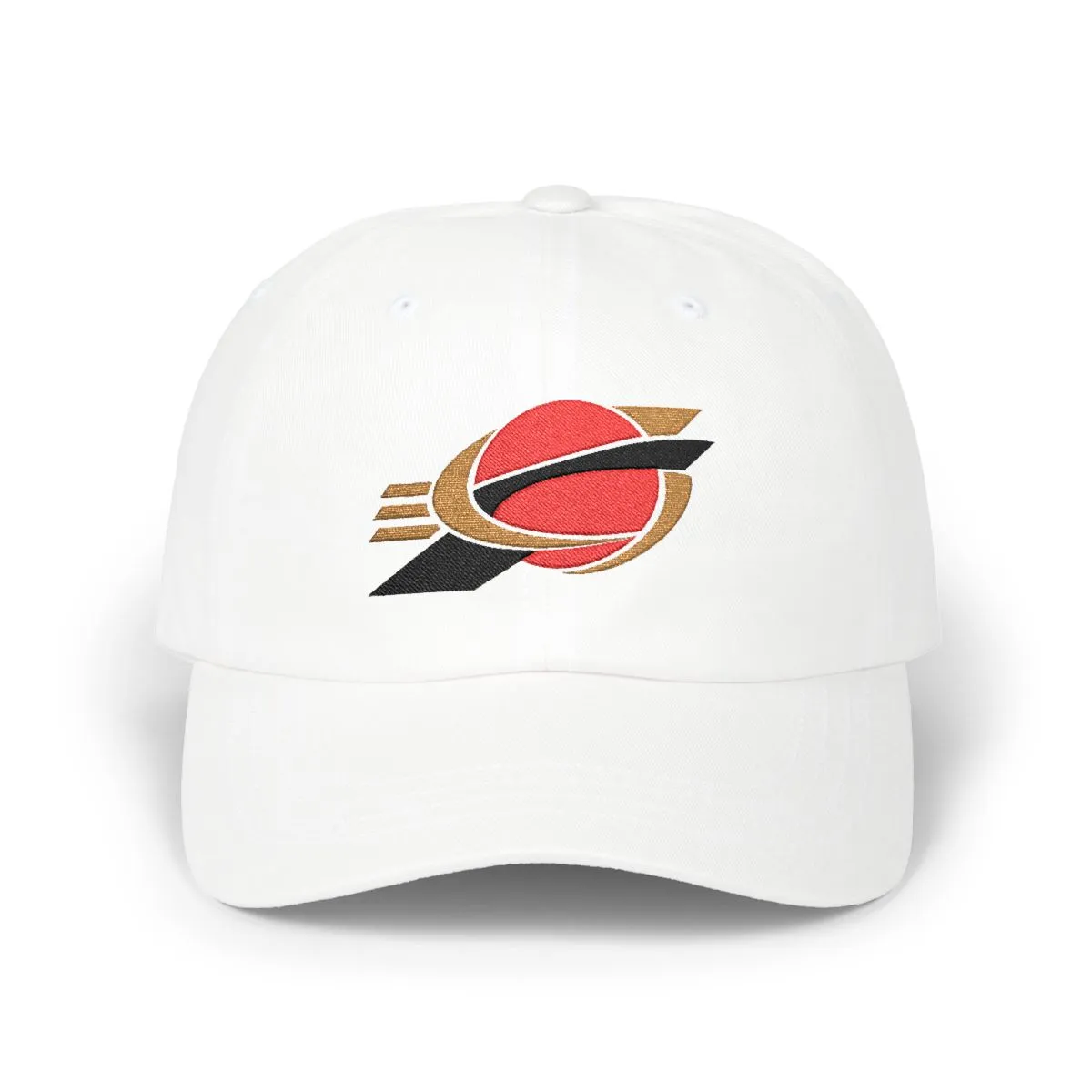 San Francisco Football embroidered dad cap in Red, Old Gold & Black, front view