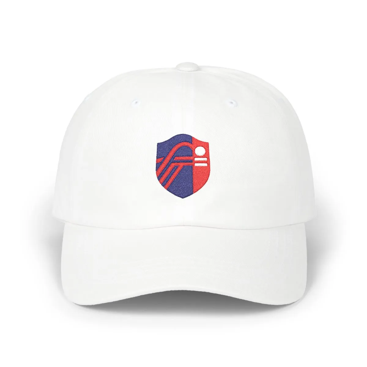 St. Louis Soccer embroidered dad cap in Navy, Red & White, front view